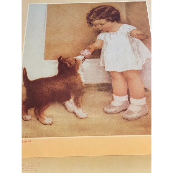 Vtg Prints Bessie Pease Gutmann Calendar Sz 11/14 80s Art Print Nursery Signed - Picture 6 of 14